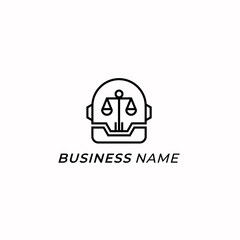 design logo creative head robot judicial lawyer