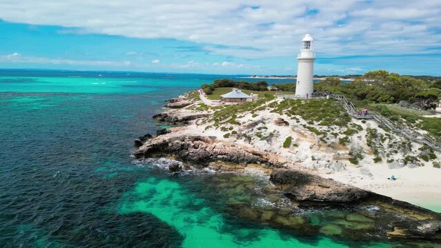 Bathurst Lighthouse in Rottnest Island, aerial view