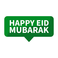 Happy Eid Mubarak Text In Green Rectangle Shape For Promotion Information Business Marketing Social Media Announcement
