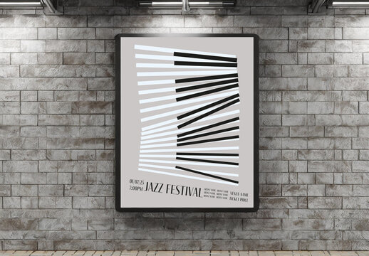 Jazz Festival Abstract Piano Keys Poster