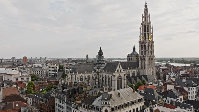 belgium cathedral in antwerp city