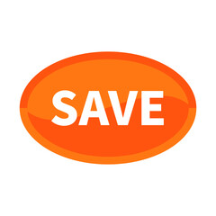 Save Button Text In Orange Oval Shape For Promotion Sign Information Announcement Business Marketing Social Media
