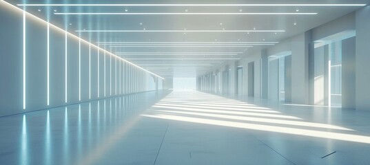 Obraz premium Empty modern white room with abundant natural light beautiful abstract architecture background