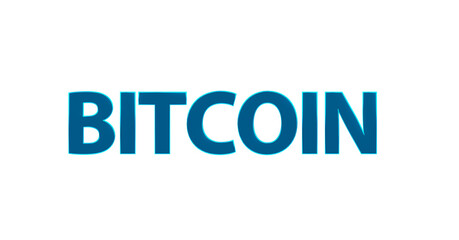 Bitcoin - blaue plakative 3D-Schrift, Kryptowährung, digitale Währung, Finanzen, Investition, Geldanlage, Wirtschaft, anonym, Freisteller, Rendering
