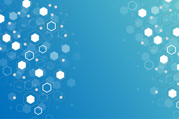 Health care and medical pattern innovation concept on blue background.Abstract geometric hexagons shape medicine and science background