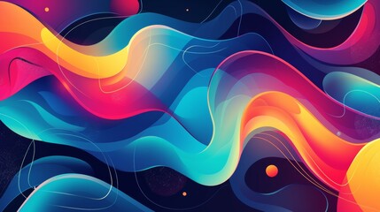 Colorful Abstract Background With Wavy Shapes