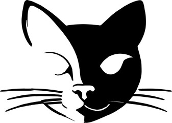 Minimalist cat icon isolated on white background