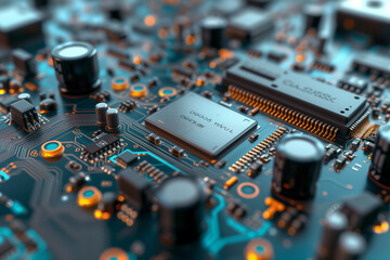 Fototapeta na wymiar The Heart of Technology Microprocessor Circuitry