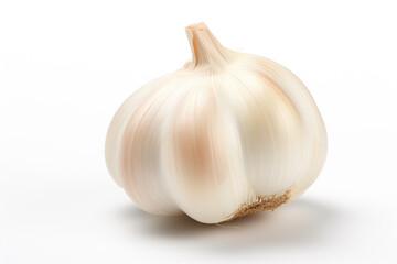 Single garlic, isolated white background