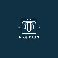ID initial monogram logo for lawfirm with pillar design in creative square