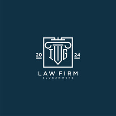IG initial monogram logo for lawfirm with pillar design in creative square