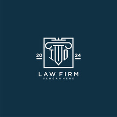 IO initial monogram logo for lawfirm with pillar design in creative square