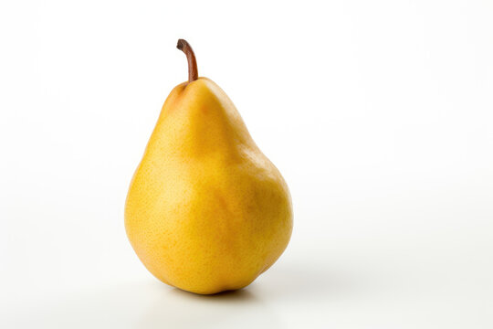 Single pear fruit, isolated white background