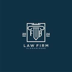 FB initial monogram logo for lawfirm with pillar design in creative square