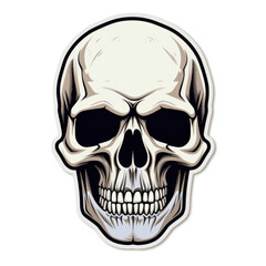 Skeleten head sticker isolated on a white background