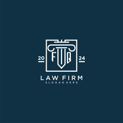 FQ initial monogram logo for lawfirm with pillar design in creative square