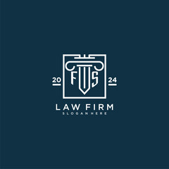 FS initial monogram logo for lawfirm with pillar design in creative square