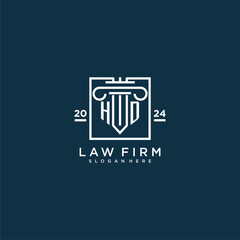HD initial monogram logo for lawfirm with pillar design in creative square