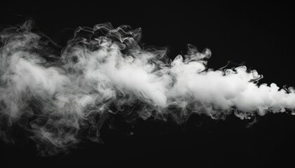 Obraz premium Abstract white smoke texture isolated on clear black background