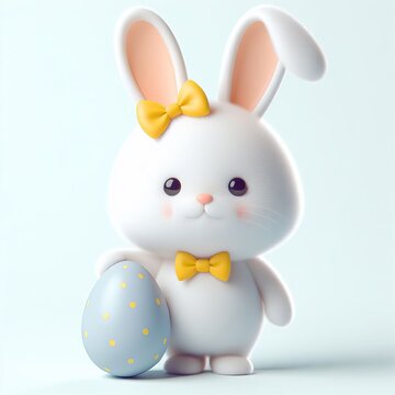 Amazing illustration of the Easter bunny on a white background. Easter holiday.