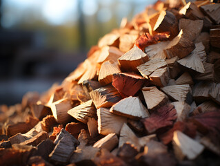 A pile of wood chips on a plate