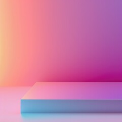 Obraz premium Colourful gradient podium backdrop, gradient texture background with stage