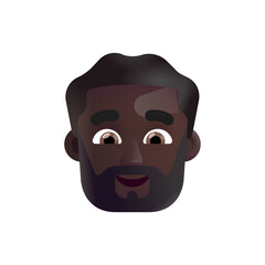 Man: Beard : Dark  Skin Tone