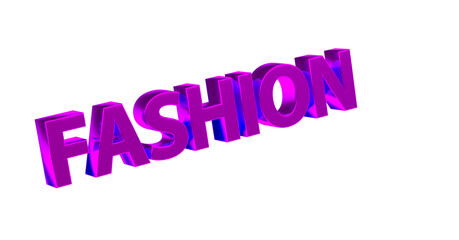 Fashion – pinke plakative 3D-Schrift, Trends, Stil, Kleidung, Design, Mode, Outfits, Style, Accessoires, Models, Laufsteg, Kreativität, Rendering, Freisteller