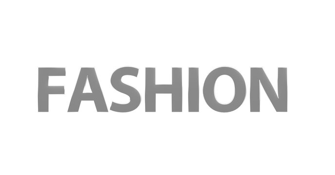 Fashion &ndash; silberne plakative 3D-Schrift, Trends, Stil, Kleidung, Design, Mode, Outfits, Style, Accessoires, Models, Laufsteg, Kreativit&auml;t, Rendering, Freisteller