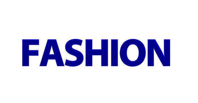Fashion &ndash; blaue plakative 3D-Schrift, Trends, Stil, Kleidung, Design, Mode, Outfits, Style, Accessoires, Models, Laufsteg, Kreativit&auml;t, Rendering, Freisteller
