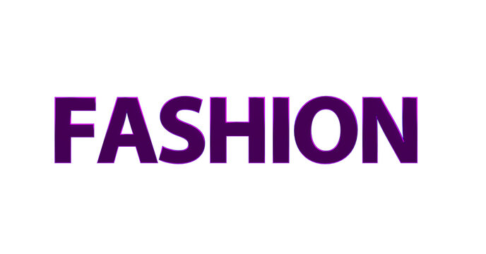 Fashion &ndash; violette  plakative 3D-Schrift, Trends, Stil, Kleidung, Design, Mode, Outfits, Style, Accessoires, Models, Laufsteg, Kreativit&auml;t, Rendering, Freisteller