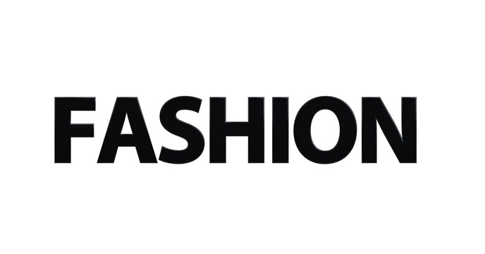 Fashion &ndash; schwarze plakative 3D-Schrift, Trends, Stil, Kleidung, Design, Mode, Outfits, Style, Accessoires, Models, Laufsteg, Kreativit&auml;t, Rendering, Freisteller
