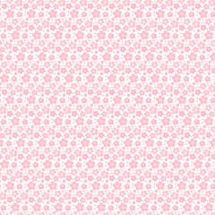 ピンクのパステル調の桜模様のベクターイラストパターン