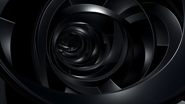 Metallic black background with rings,,
Dark metal Mobius Strip, 3d rendering. Pro Photo

