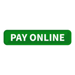 Pay Online Button Text In Green Rectangle Shape For Sale Promotion Business Marketing Information Social Media Announcement
