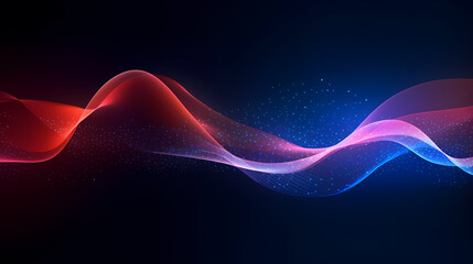 Future digital technology, abstract digital waves and particles on dark background