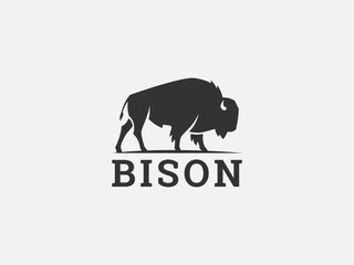 bison logo vector illustration. buffalo bison silhouette logo template © Rezaalfarid204