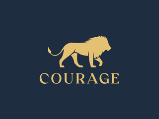 lion luxury logo vector illustration. lion silhouette logo template