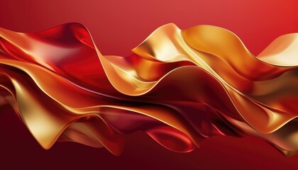 Abstract red and gold wavy background