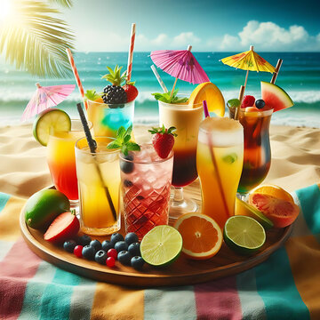 summer drinks ai generated image