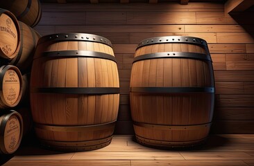 Wooden barrels for wine, cognac or beer