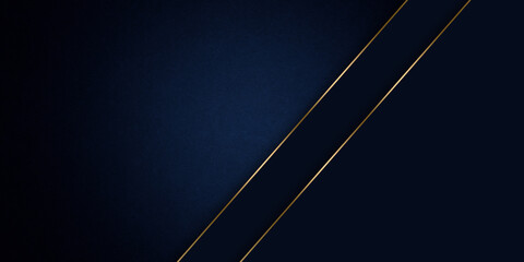 Grunge dark blue and gold lines luxury premium background - obrazy, fototapety, plakaty