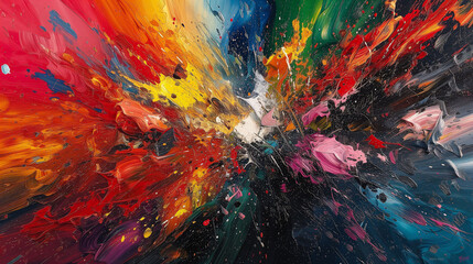 Colorful explosion in abstract painting