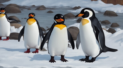 Obraz premium penguin colony