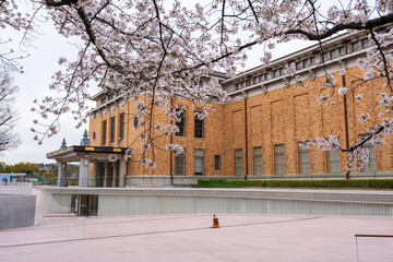 Naklejka premium Kyoto, Japan - March 27 2023 : Front view of Kyoto City KYOCERA Museum of Art.