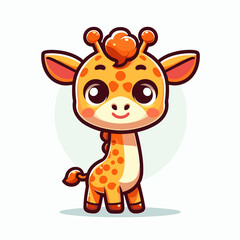 Cartoon character giraffe, flat colors