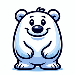 Cartoon character polar bear, flat colors