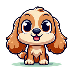 Cartoon character dog, flat colors