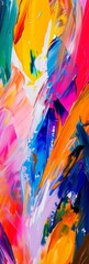 Colorful Abstract Paint on a Wall in the Style of Joyful Chaos - Vibrant Bold Soft Brush Strokes Color Spectrum Background created with Generative AI Technology