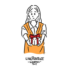 プレゼントを渡す女性